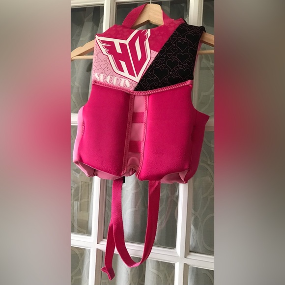 HO Sports size 30-50lbs child life jacket in pink with snaps in GUC - Picture 6 of 9